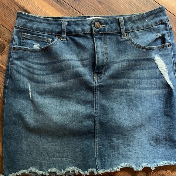 Marc New York Jeans Distressed High Rise Sz 10 Mini Skirt Stretch Denim - Picture 10 of 10